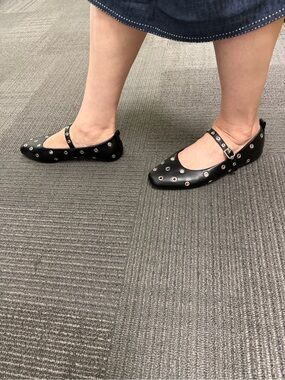 Black Grommet Mary Jane Flats Soda Whereas